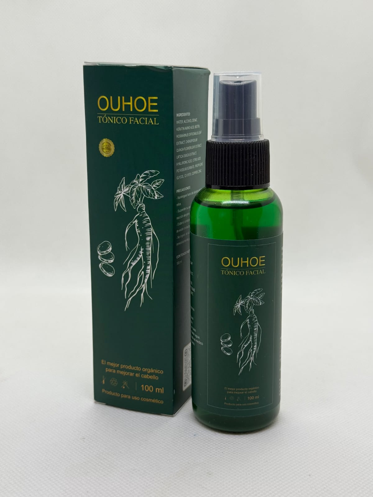 OUHOE Spray Capilar Orgánico — Combate la Caída y Estimula el Crecimiento
