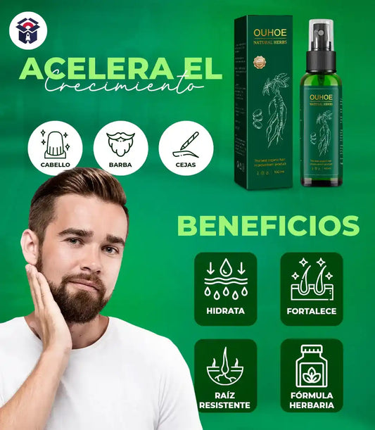 OUHOE Spray Capilar Orgánico — Combate la Caída y Estimula el Crecimiento